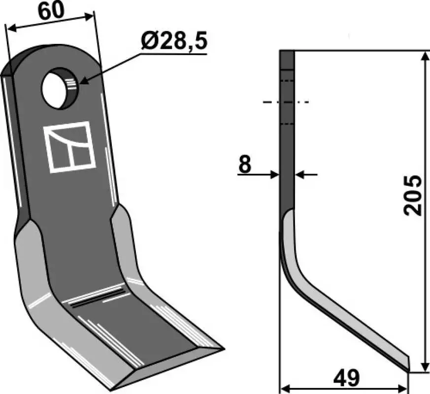 Y-Messer 205x60mm